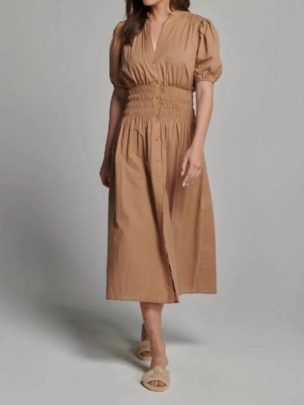 Clothing Brands Chessy Dress in Camel