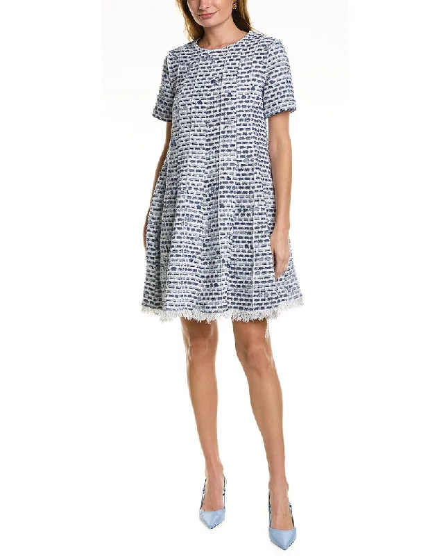 Everyday Women's Fashion Trends Oscar de la Renta Denim Tweed Silk-Lined Dress