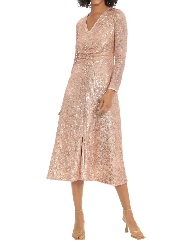 Online Boutiques Clothing Kerry Sequin Dres in Rose Gold