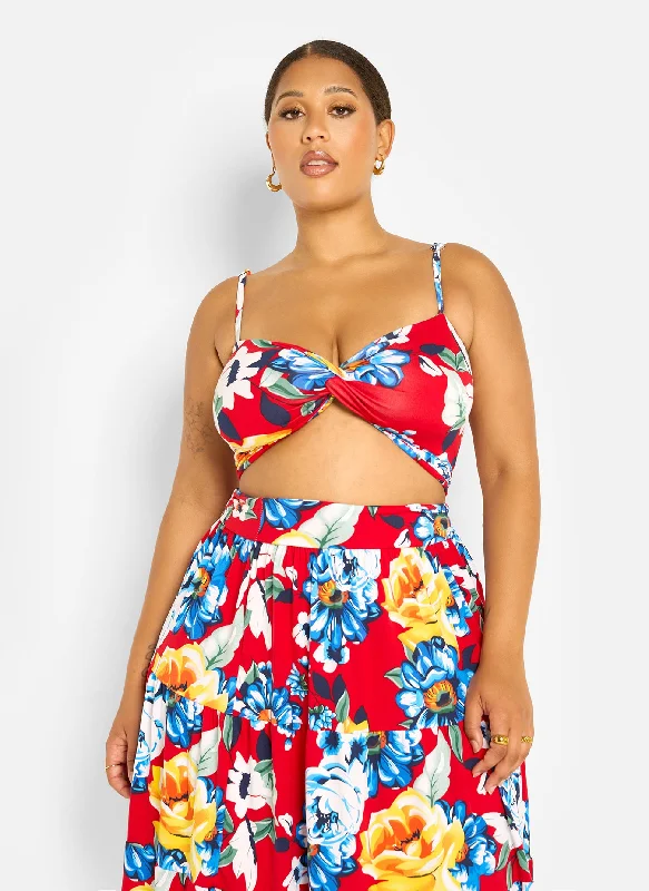 Modern Women's Attire Analise Floral Print Crop Top