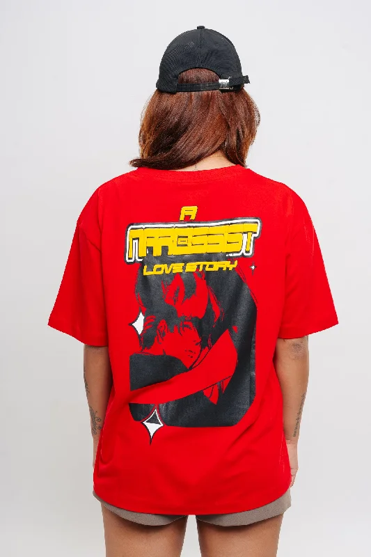 Classic Women's Apparel Red Narcissist Oversized Tees