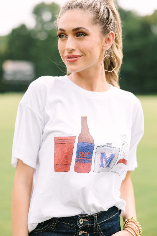 Women's Clothing Stores Drink Local Navy And Cardinal Red Gameday Graphic Tee