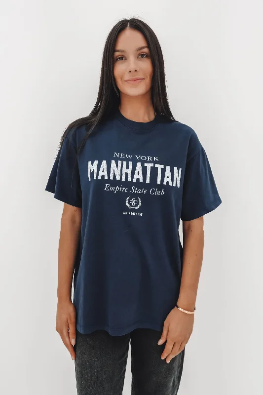 Vintage-Inspired Garments Manhattan Oversized Tee Navy