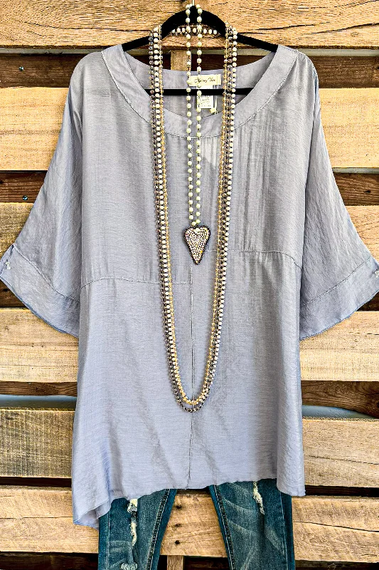 Casual Chic Fresh Take Oversized Tunic - Light Grey