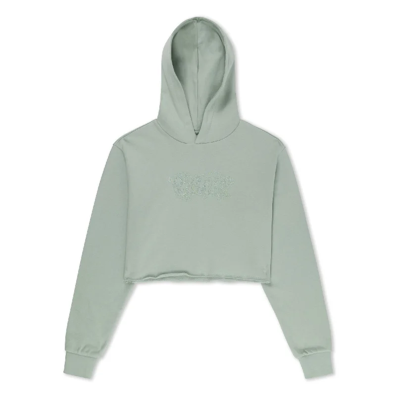 Women's Work Apparel Angels Cropped Hoodie (Sage Grey)