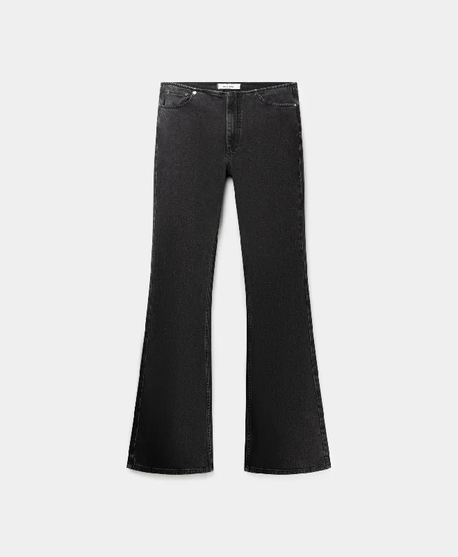 Women's Sports Apparel Black Flared Jeans