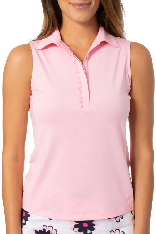 Clothing Brands Light Pink Sleeveless Ruffle Polo