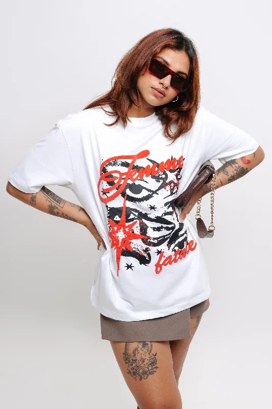 Women's Professional Apparel White Starring Oversized Tees