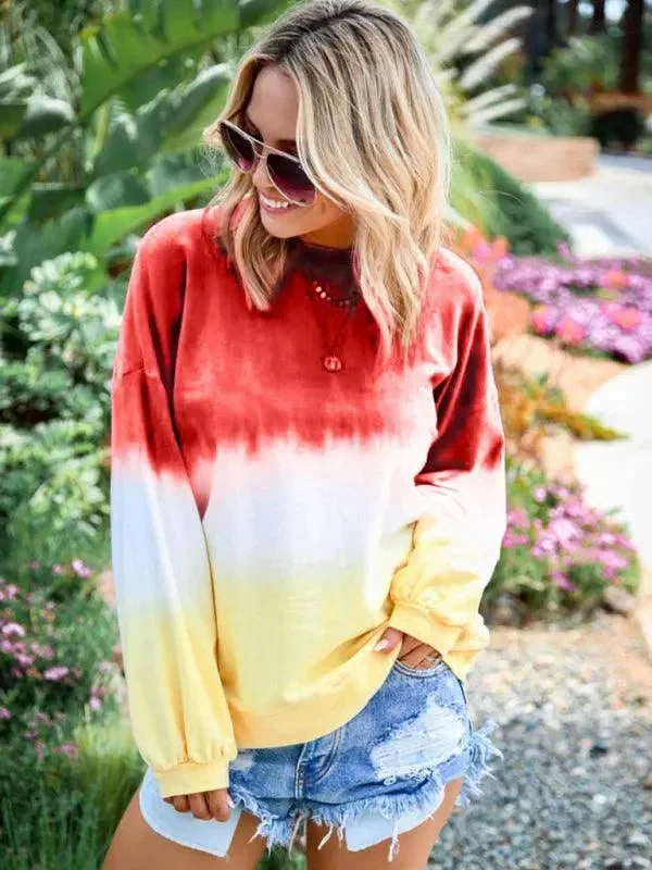 Formal Outfit For Women Tie Dye Gradient Print Women Sweatshirt