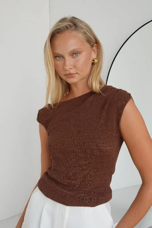 Women's Evening Wear for Special Occasions Rae Knit Top (Chocolate)