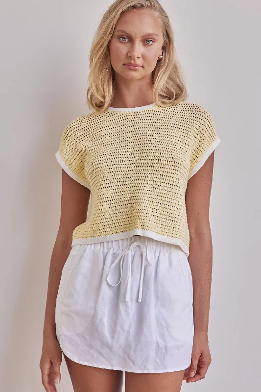 High-Quality Women's Fashion Dresses Joanne Knit Top (Yellow)