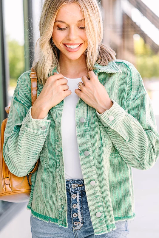 Women's Professional Apparel Better Than Ever Green Corduroy Jacket