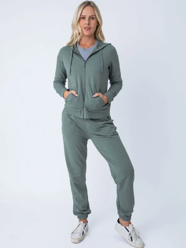 Women's Everyday Apparel Women's Mercury Green Terry Jogger FINAL SALE