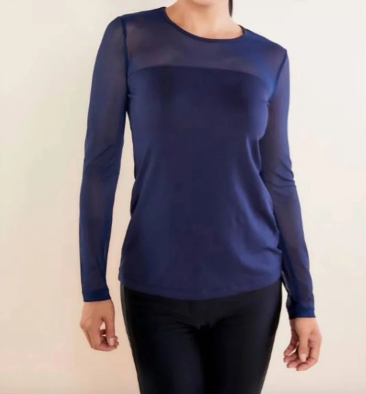 Women's Evening Wear Budah Mesh Top In Navy