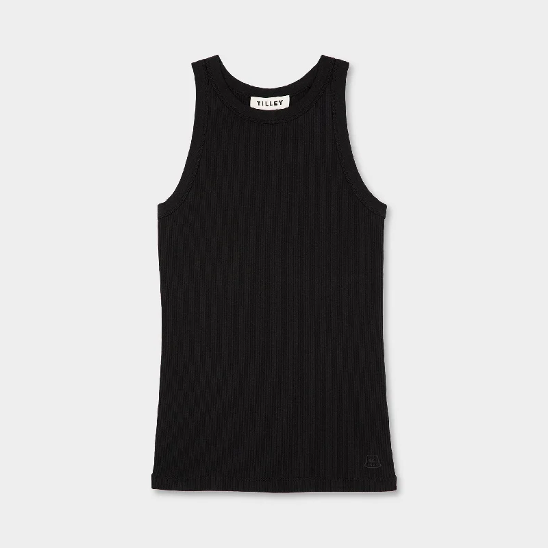 Women's Clothes High Neck Rib Tank