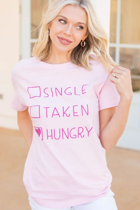 Clothing For Women Just Hungry Light Pink Graphic Tee