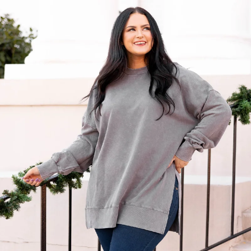 Women's Festive Attire Cozy Pullover, Gray