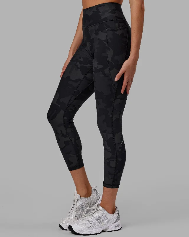 Chic Casual Wardrobe Essentials Fusion 7/8 Length Leggings - Black-Camo