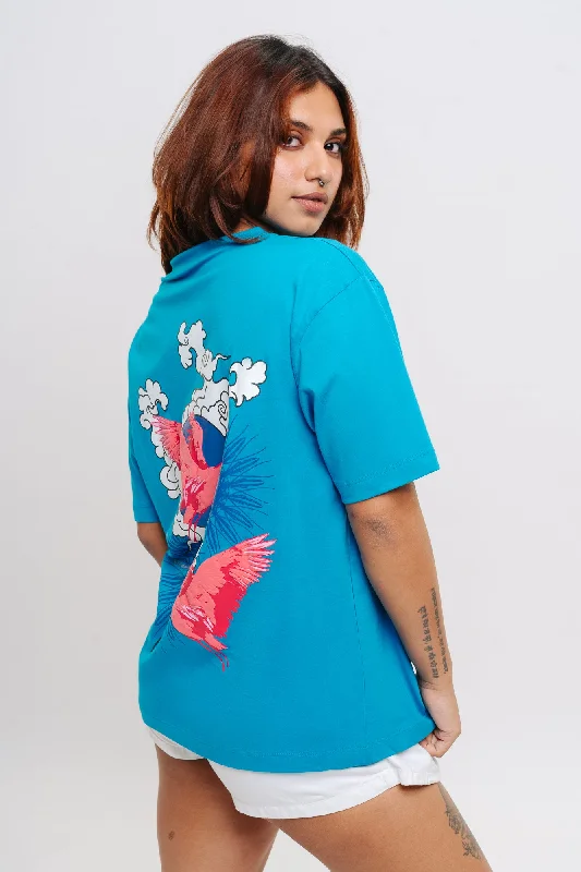 Women's High-Fashion Apparel Blue Fly Away Oversized Tees