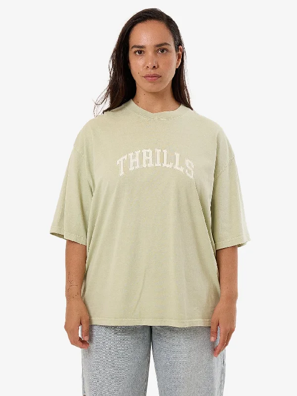 Comfortable Women's Apparel Line Up Oversized Tee - Mist Green