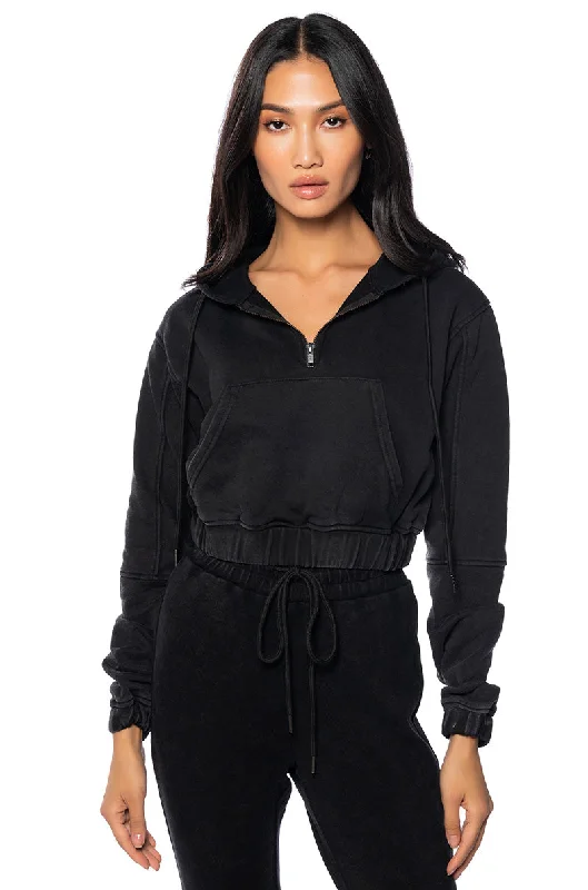 Luxury Fashion HURRICANE HALF ZIP CROPPED HOODIE