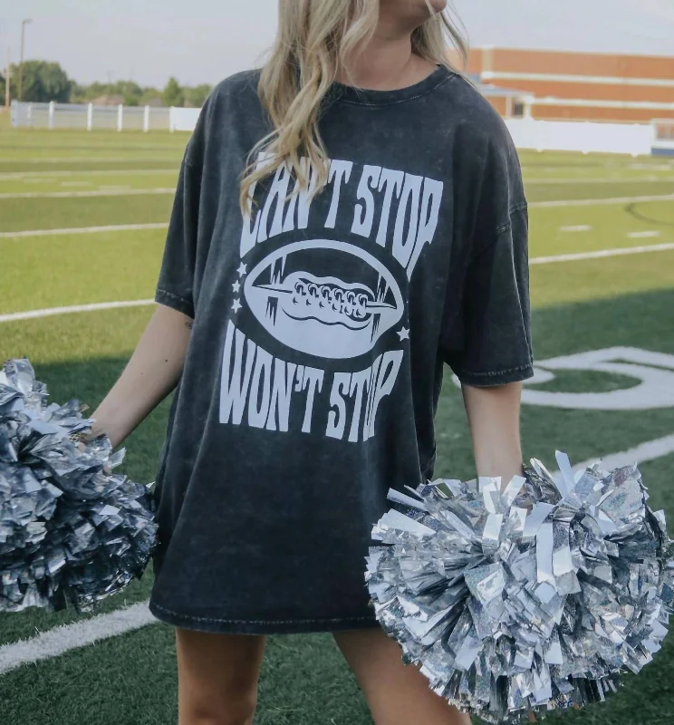 Women's Athletic Apparel Can't Stop Won't Stop Oversized Tee In Gray