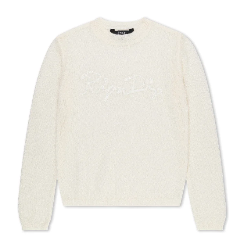 Women's Professional Garments Script Cropped Long Sleeve (Cream)