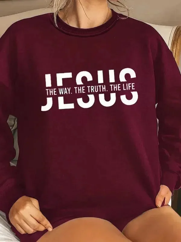 Women's Casual Outfit JESUS Print Women Sweatshirt