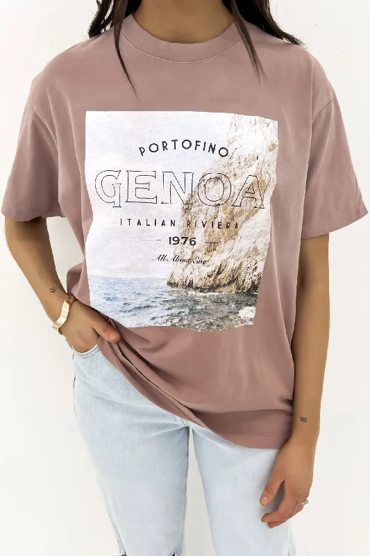 Elegant Women's Evening Garments Genoa Oversized Tee Fawn