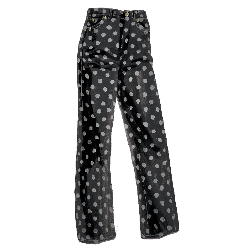 Affordable Luxury Women's Apparel Wide Leg Polka Dot Jeans