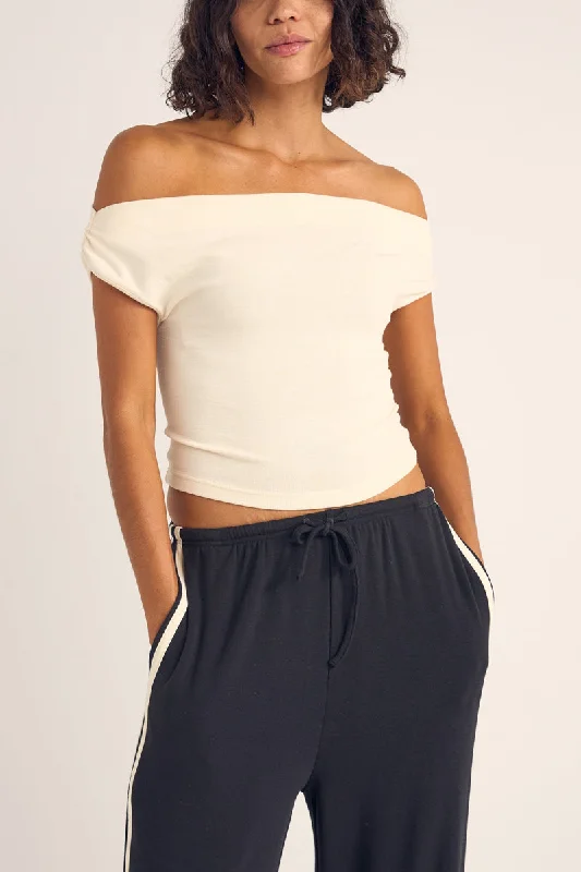 Women Wear Brands Juno Off Shoulder Top Cream