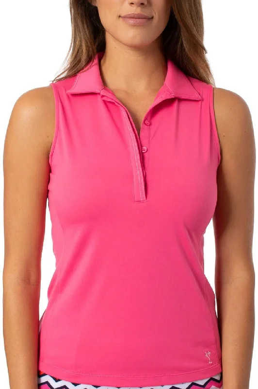 Clothing Online Hot Pink Sleeveless Fabulous Polo