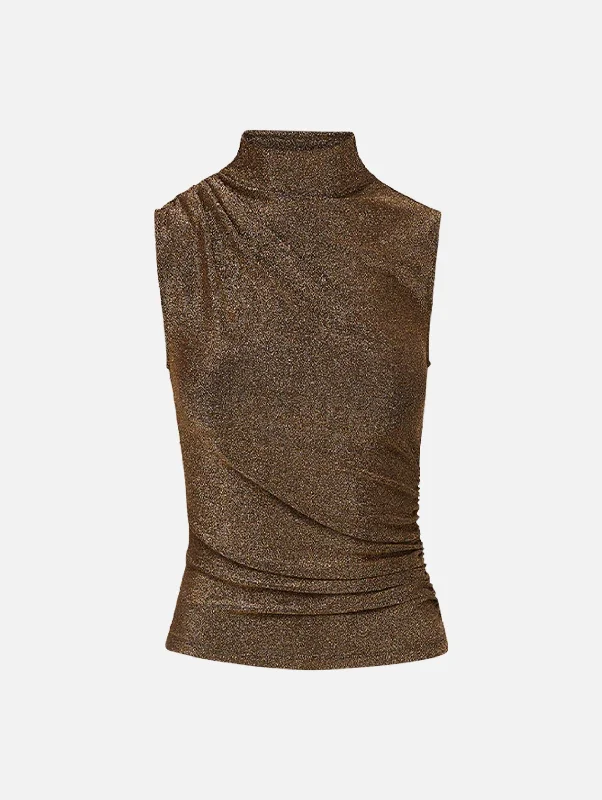 Trendy Online Boutiques Mylie Sleeveless Top in Antique Gold