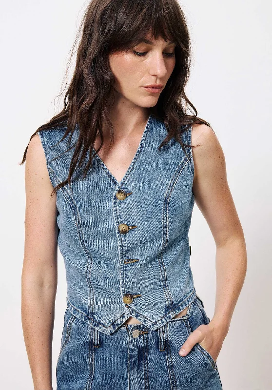 Hot Trends Denim Gilet Chc-25007 Carima Bleu-Jean