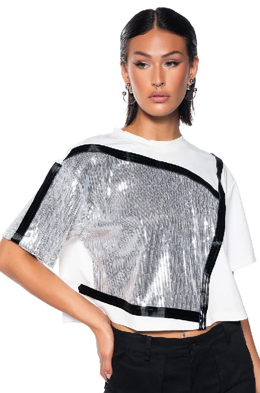 Season Sale MAKE IT SHINE SEQUIN DETAIL T-SHIRT