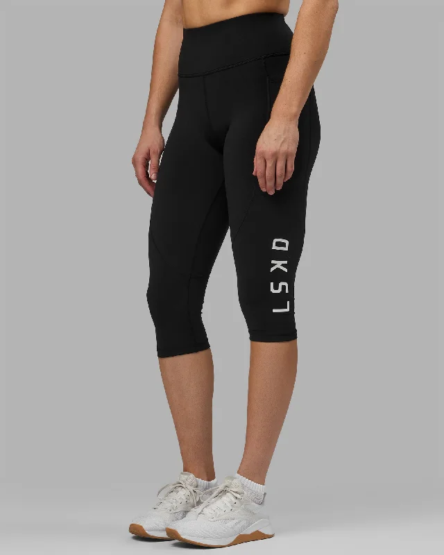 Casual Outfit For Women Rep 3/4 Length Leggings - Black-White