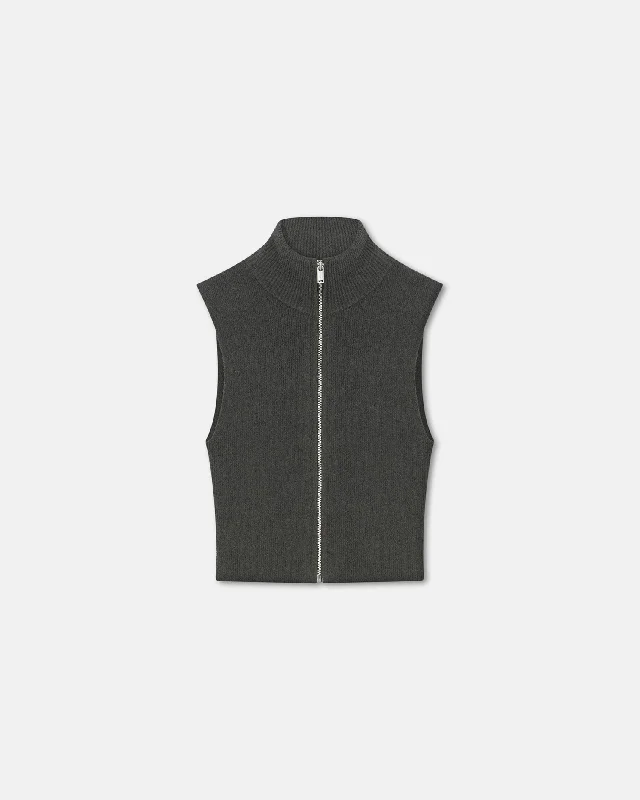 Affordable Women's Clothing Sale Online Kella - Zip-Up Terry-Knit Top - Graphite