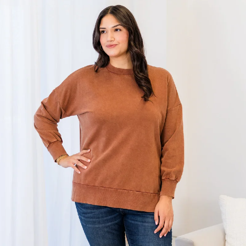 Women's Clothing Outfit Set Cozy Pullover, Caramel