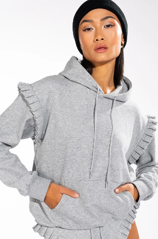 Clearance Sale LAZY DAYZ RUFFLE DETAIL OVERSIZED HOODIE