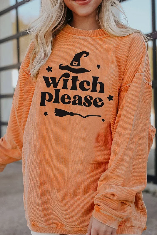 Women's Night-Out Outfit WITCH PLEASE Graphic Dropped Shoulder Sweatshirt