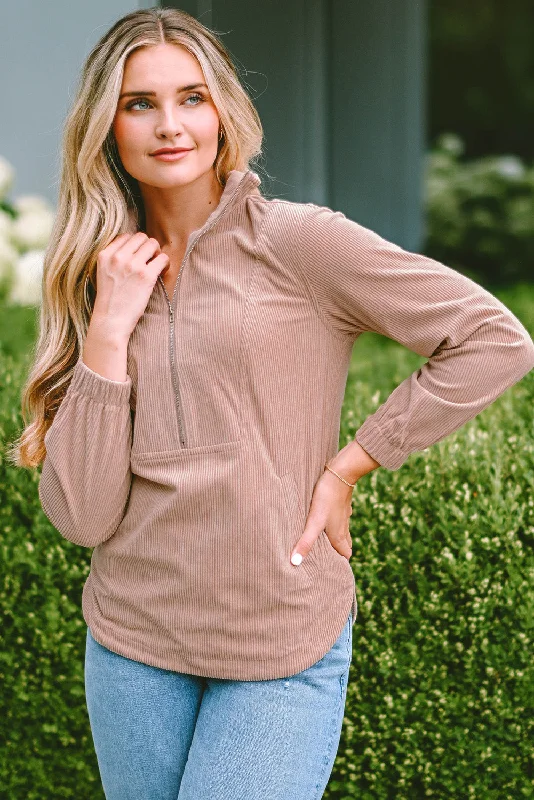 Women's Comfy Loungewear Outfit Zip-Up Long Sleeve Sweatshirt