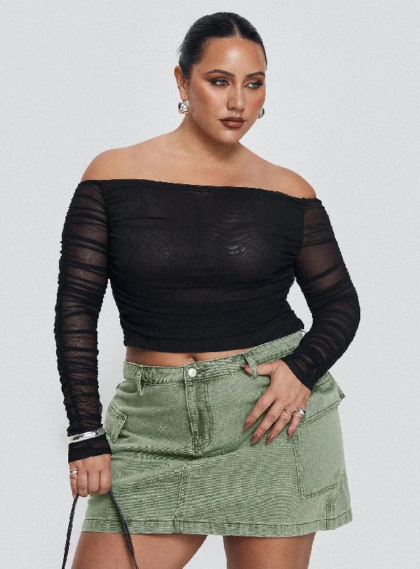 End Of Season Sale Clothing Hartford Off The Shoulder Top Black Curve