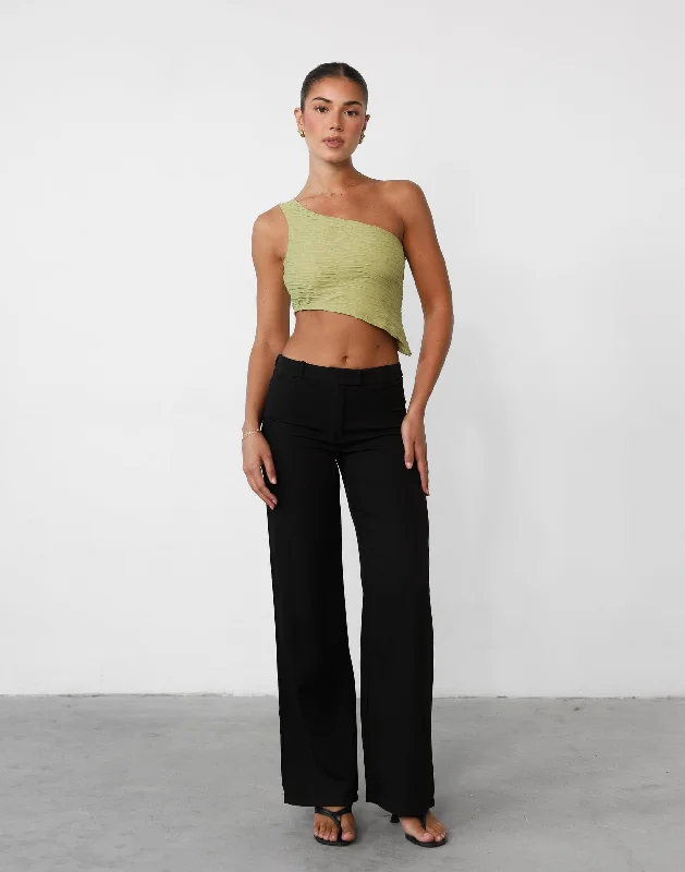 Online Shopping Boutiques Yianna One Shoulder Top (Olive)