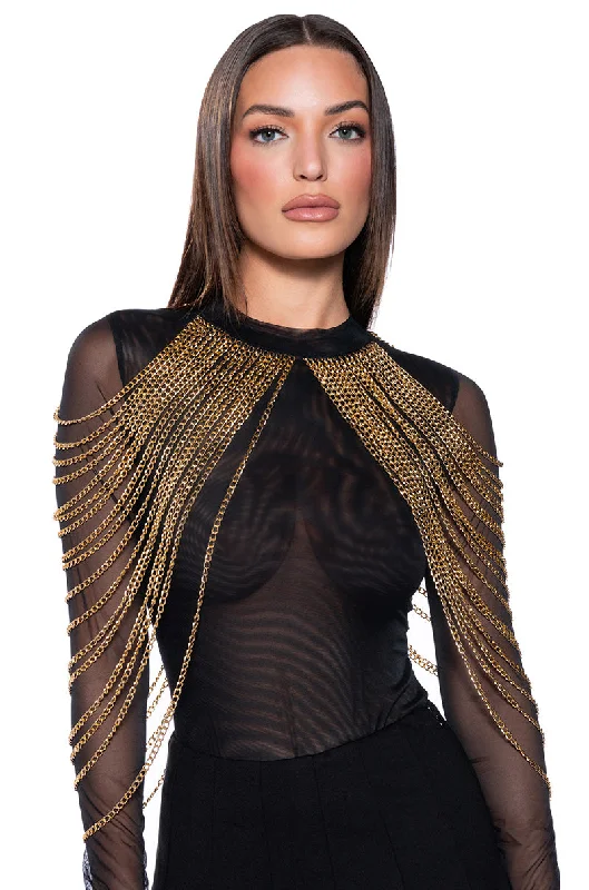 Women's Online Boutique CAN'T BE TAMED CHAIN DETAIL SLEEVELESS BODYSUIT