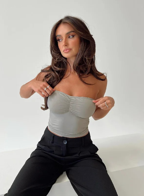 Women's Plus-Size Apparel Devra Strapless Top Grey