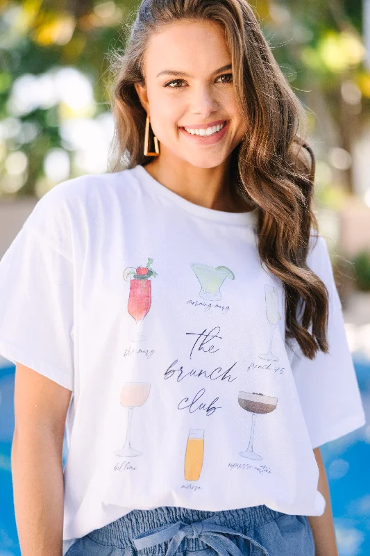 Best Online Clothing Boutiques The Brunch Club White Graphic Tee