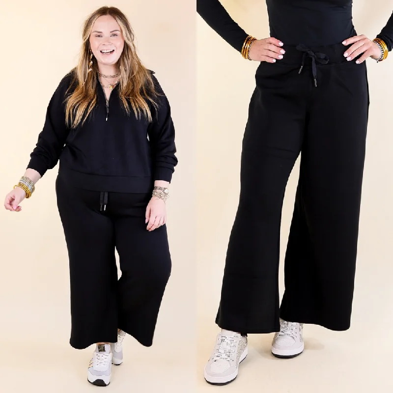 Relaxed Style SPANX | AirEssentials Cropped Wide Leg Pants in Black