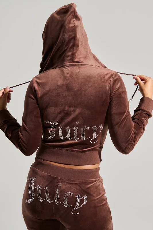 Timeless Elegance SOLID CLASSIC JUICY HOODIE WITH BACK BLING