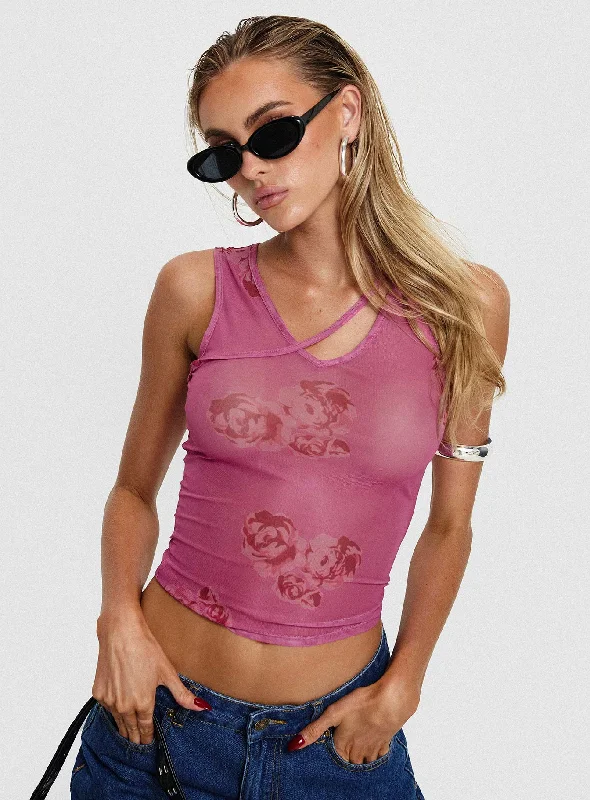 Flash Sales This Week Dangelio Mesh Top Pink