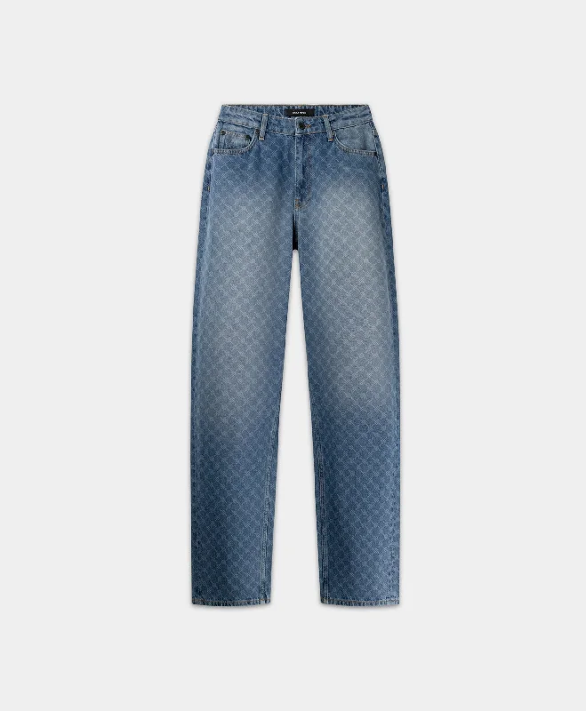 Women's Luxury Apparel Blue Avery Monogram Jeans